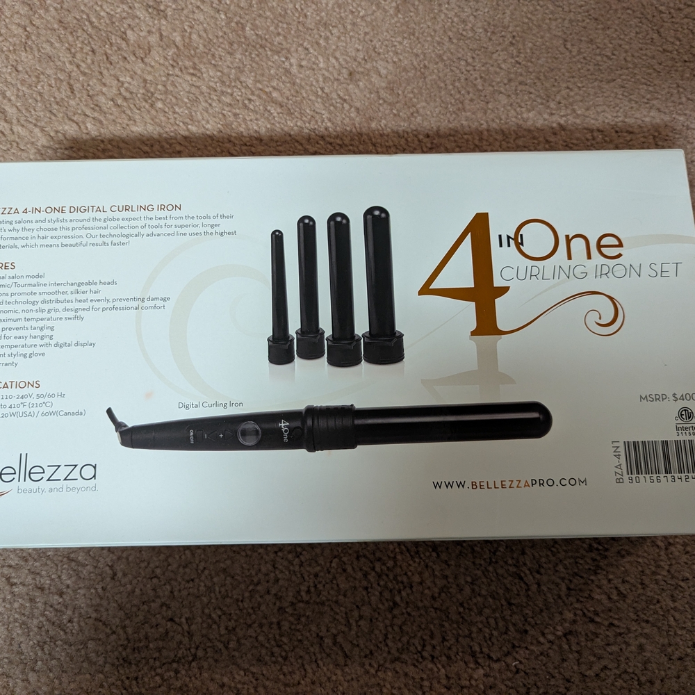 Bellezza 4-in-One Curling Iron Set - Black